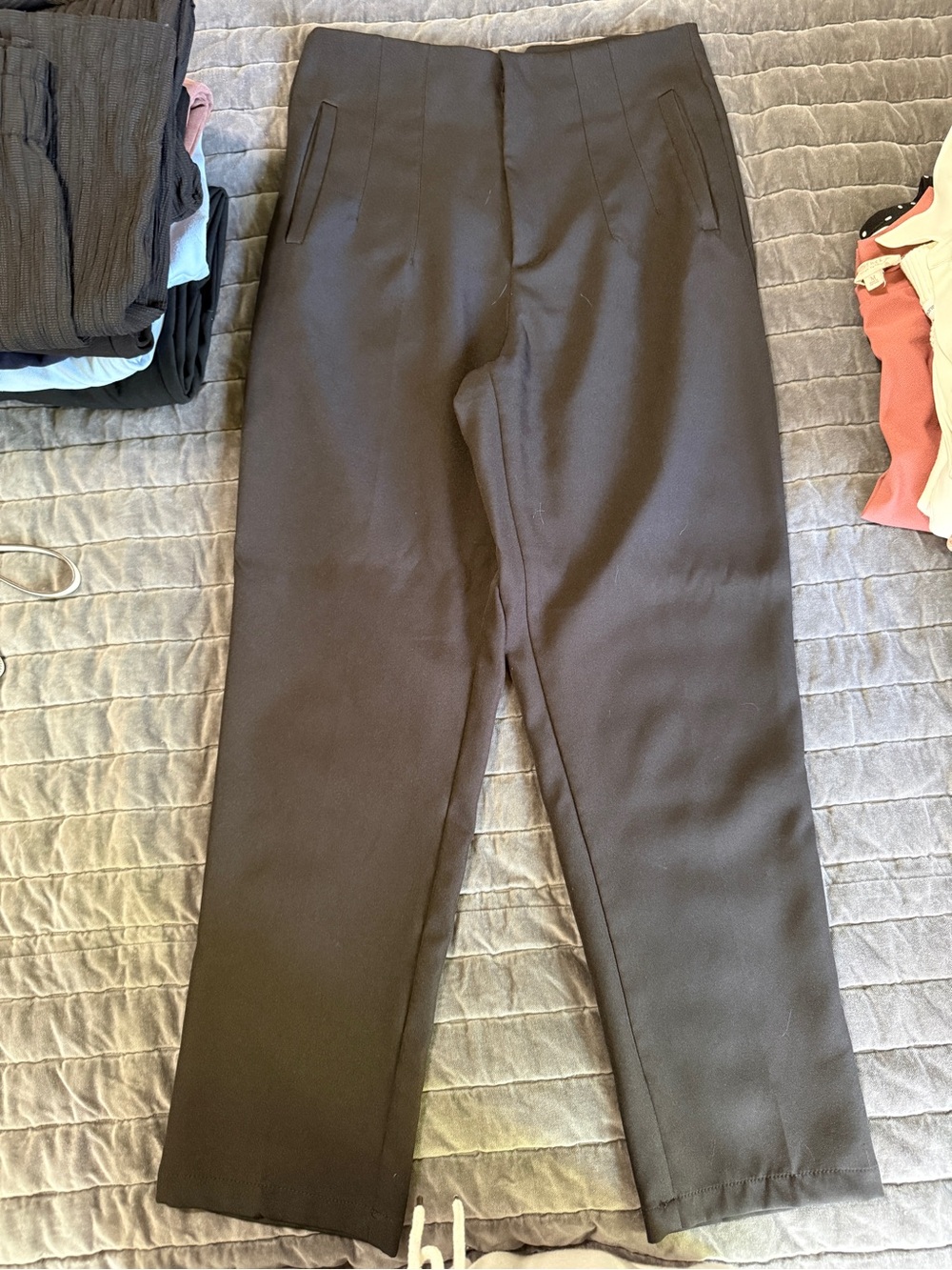 Women’s Black tuxedo Pants - Classic Straight Fit